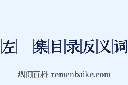 左盦集目录反义词是什么意思的图片